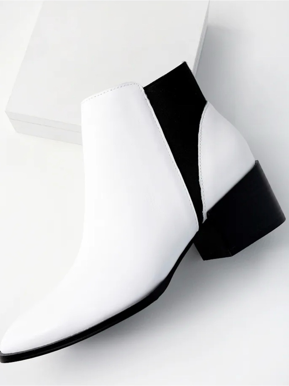 CL by Chinese Laundry White and Black Chelsea Ankle Booties